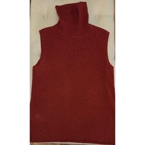 Vtg Norton Mcnaughton Sweater Sleeveless Turtleneck Womens Small Red 90s Sparkly